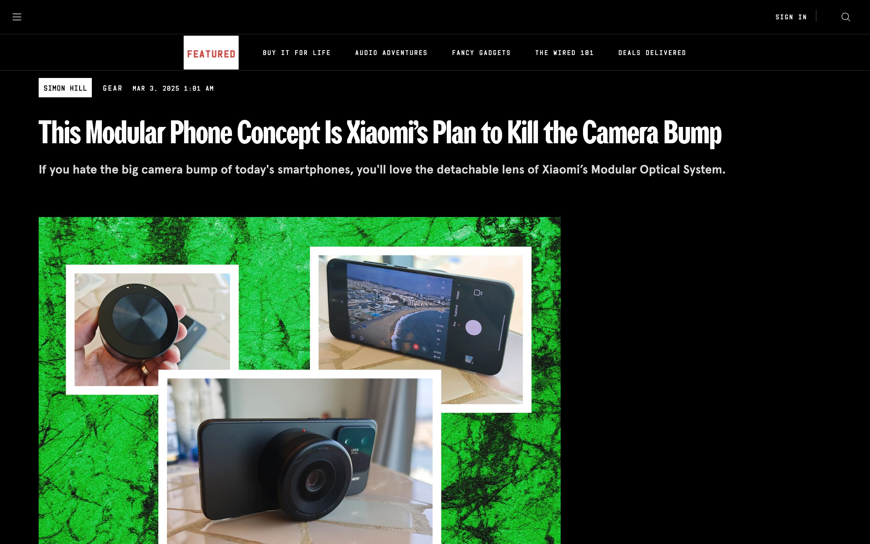 Website in dark mode